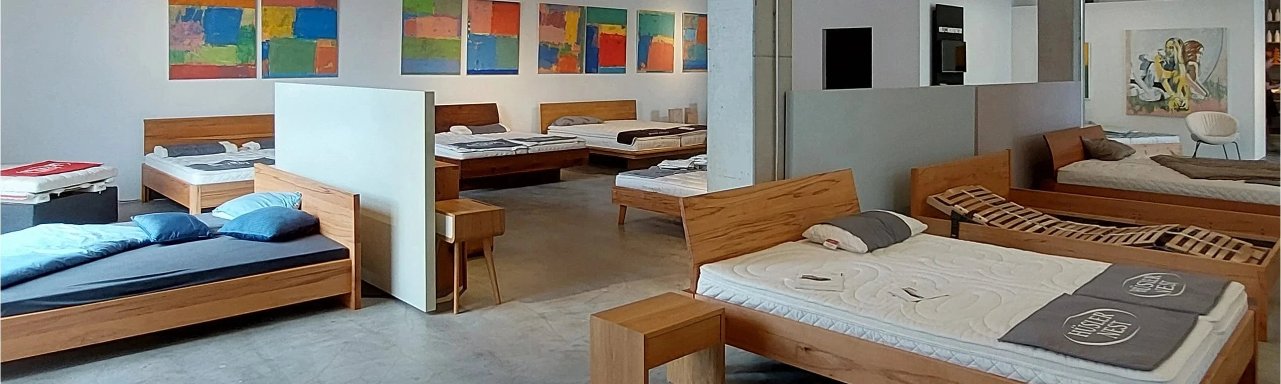 Das Bettenstudio der Holzmanufaktur in Möglingen in der Nähe von Ludwigsburg und Stuttgart.