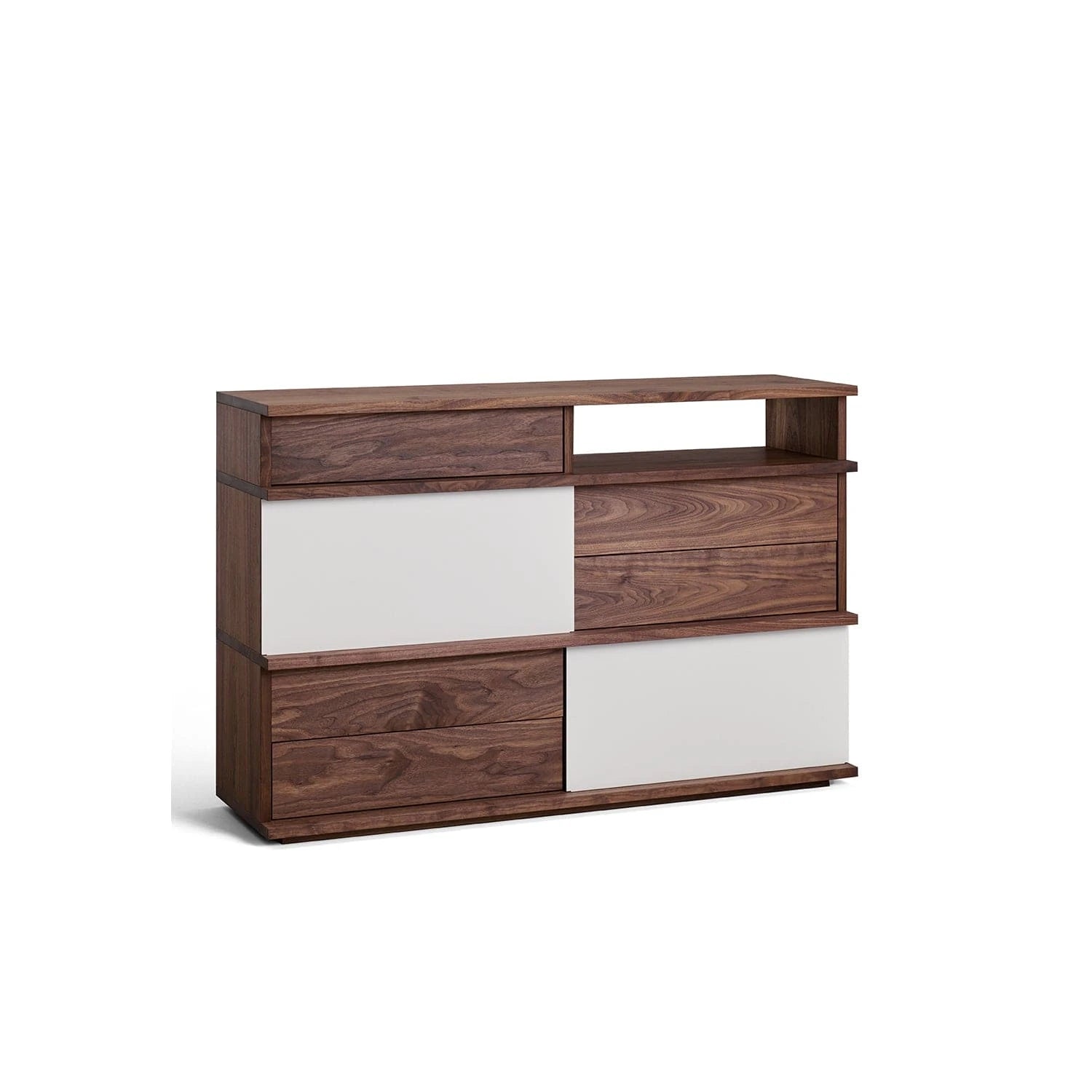 Highboard aus massivem Nussbaum mit Schiebetüren