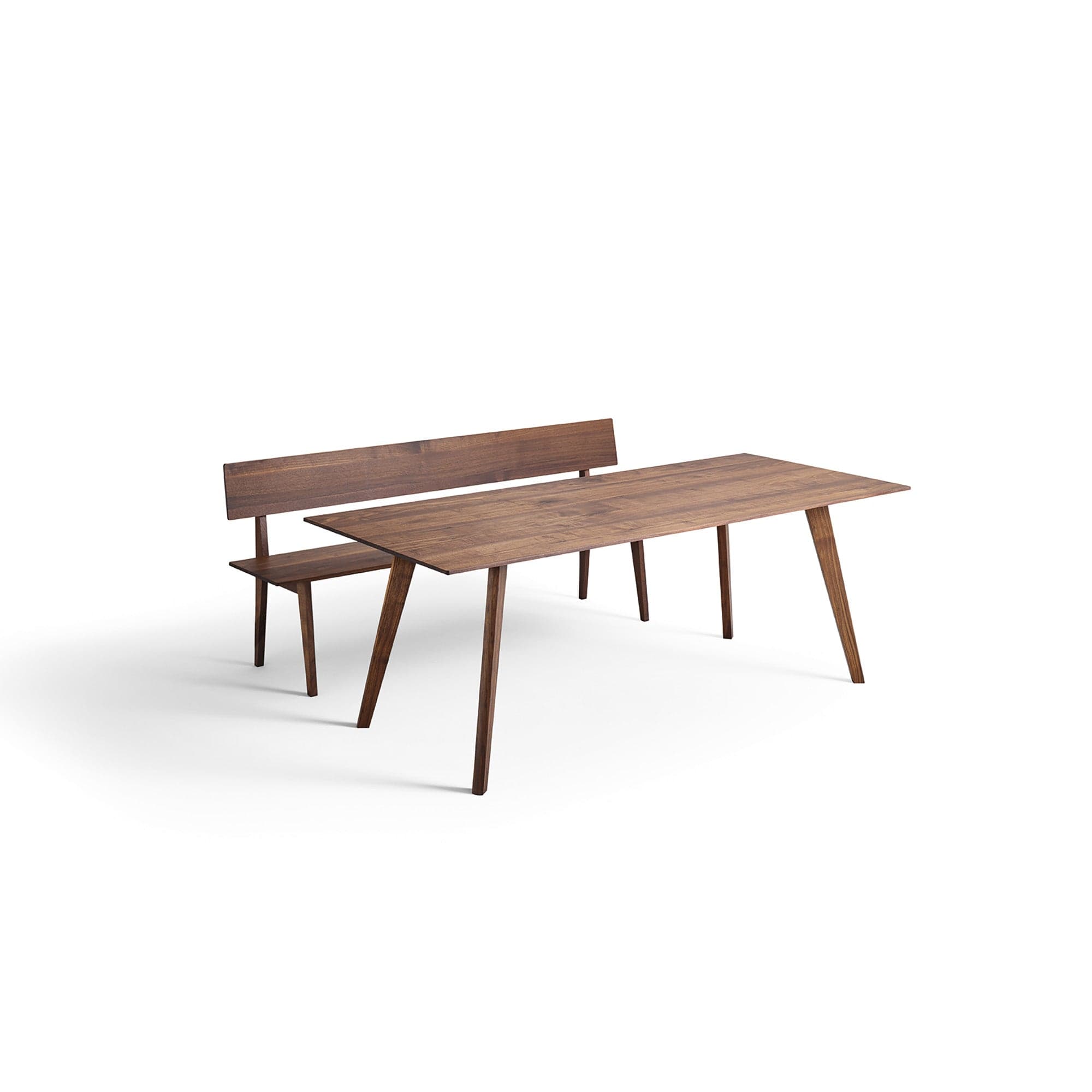 Esszimmer Sitzbank mit Lehne passend zum Massivholztisch MARTO aus massivem Nussbaum