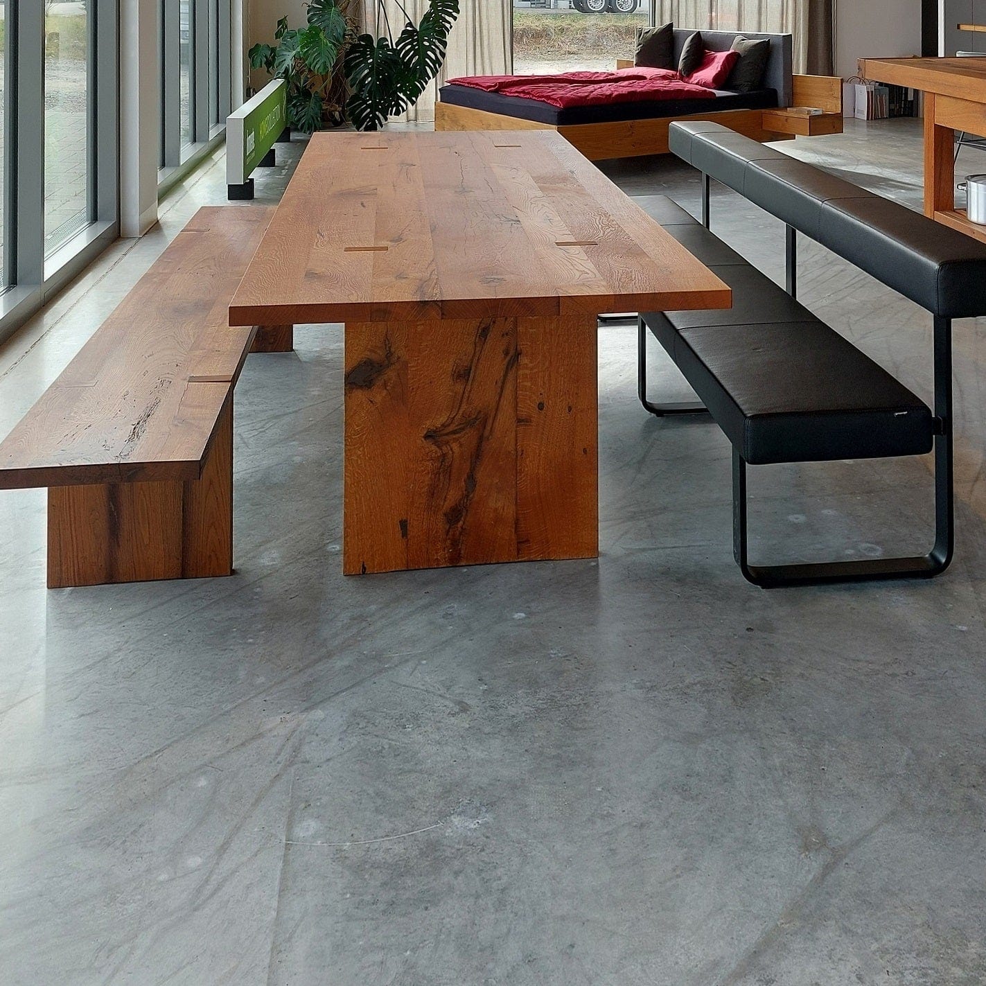Holzmanufaktur Bank ZEN/10 Massivholzbank Alteiche 260 cm