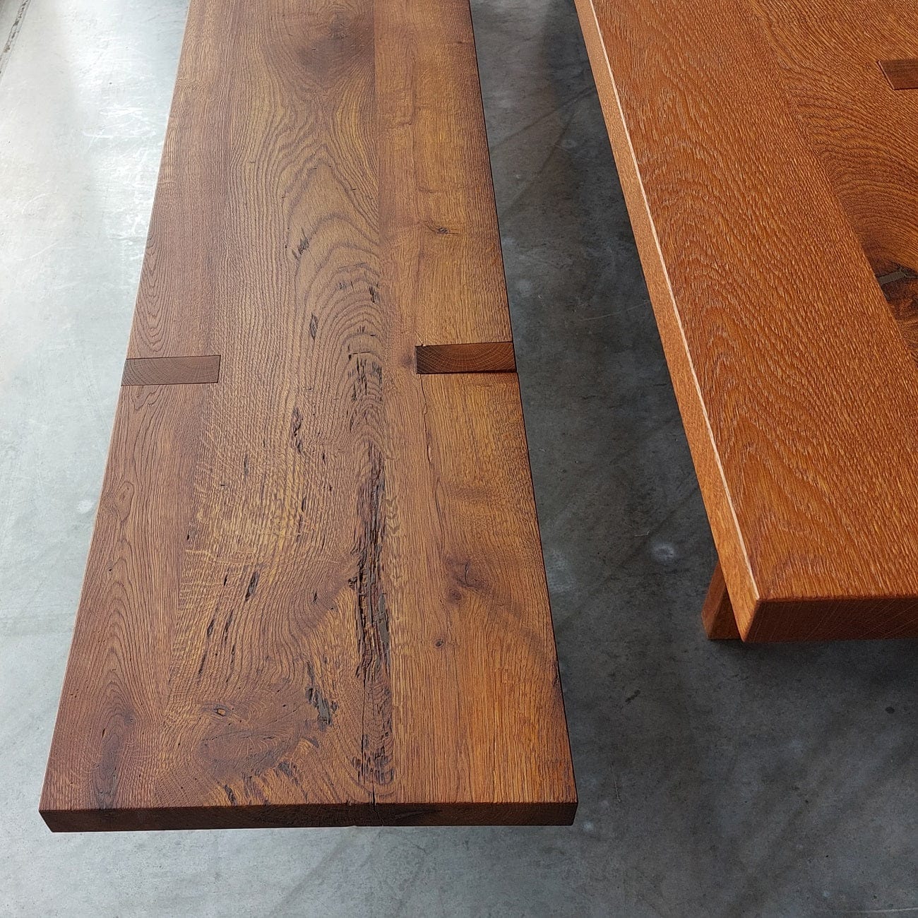 Holzmanufaktur Bank ZEN/10 Massivholzbank Alteiche 260 cm