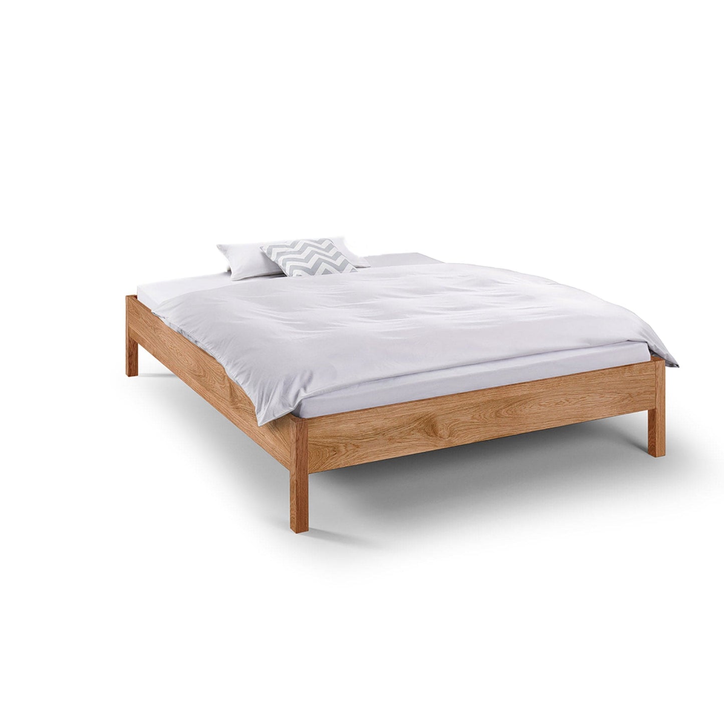 Bett BASIC Eiche-Massivholzbett ohne Lehne