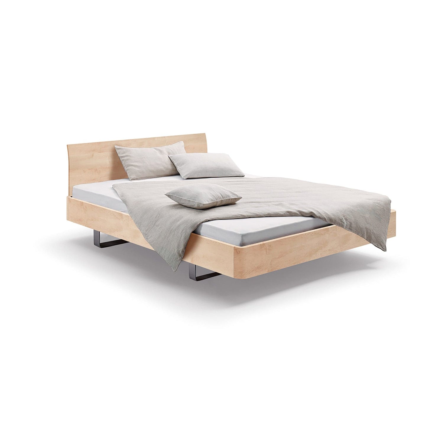 Designer Holzbett COM:CI auf Edelstahlkufen