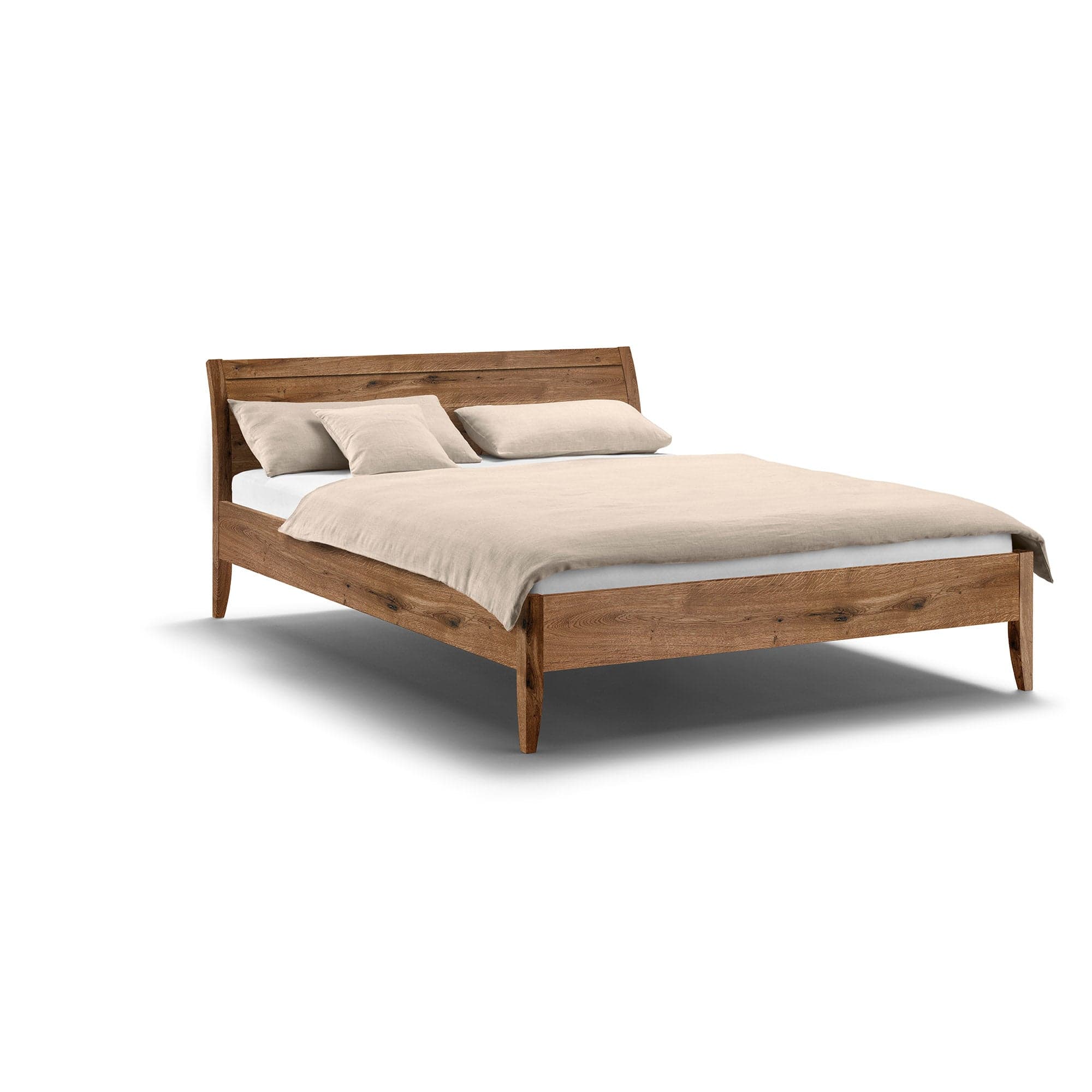 Holzmanufaktur Bettklassiker KALA aus Wildeiche Massivholz 200x200 cm, metallfrei
