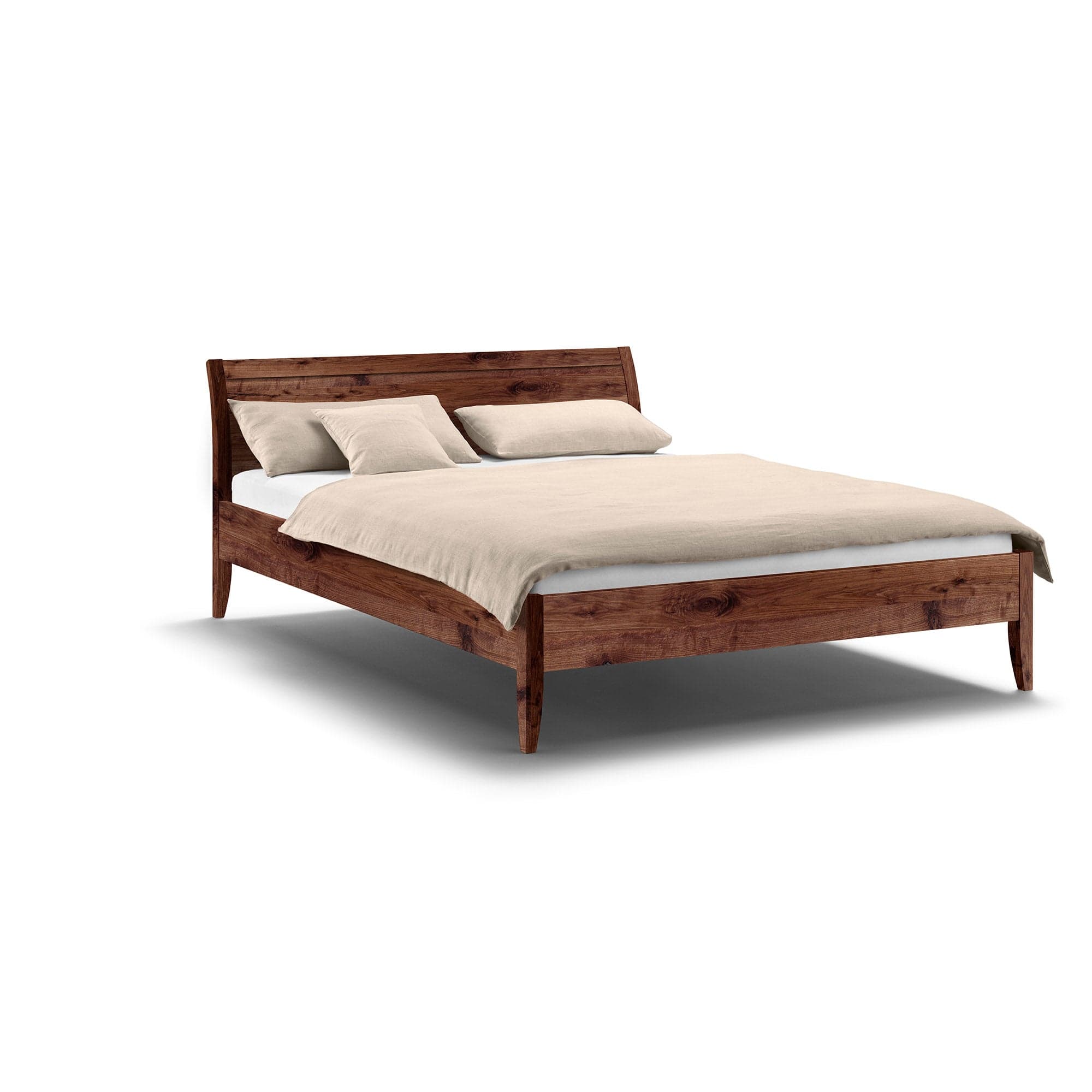 Holzbett 100x200 cm aus massivem Wild-Nussbaum