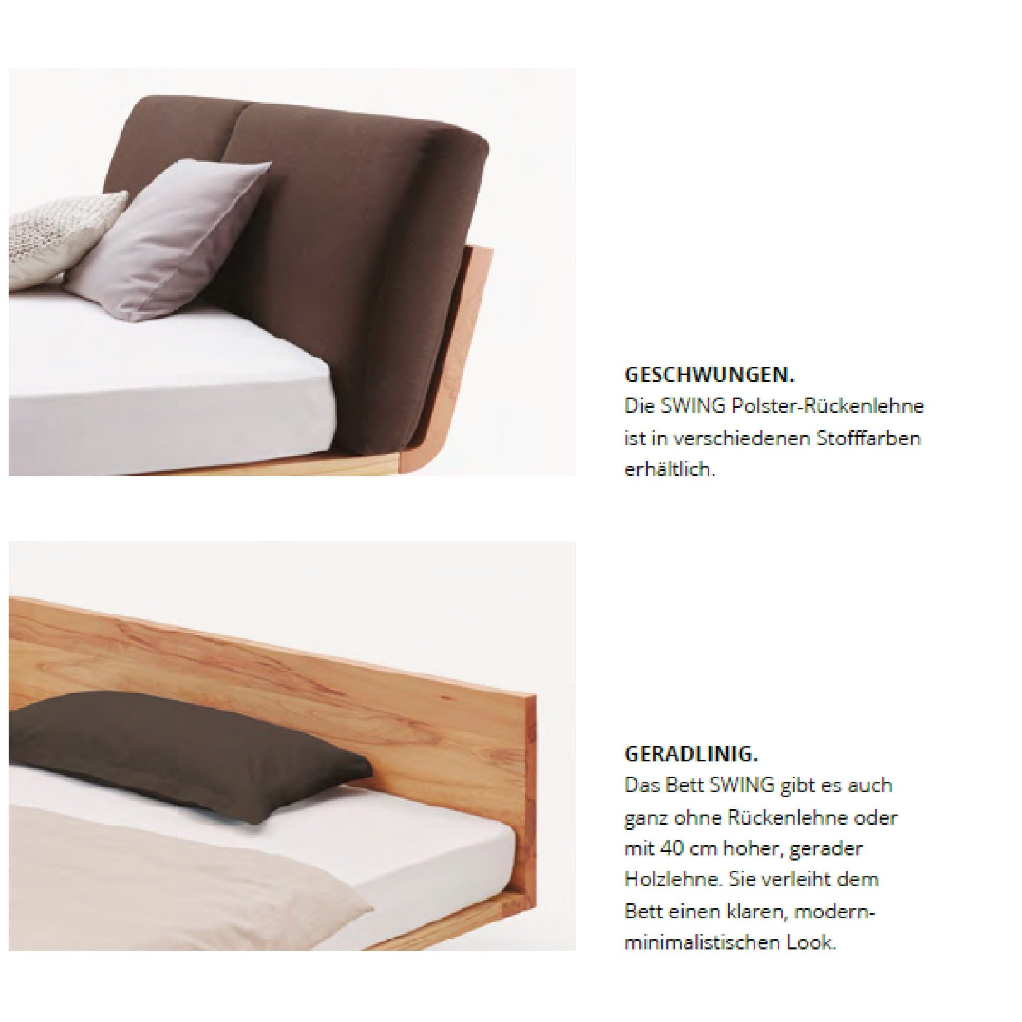 Holzmanufaktur Bett SWING Design Bett schwebend