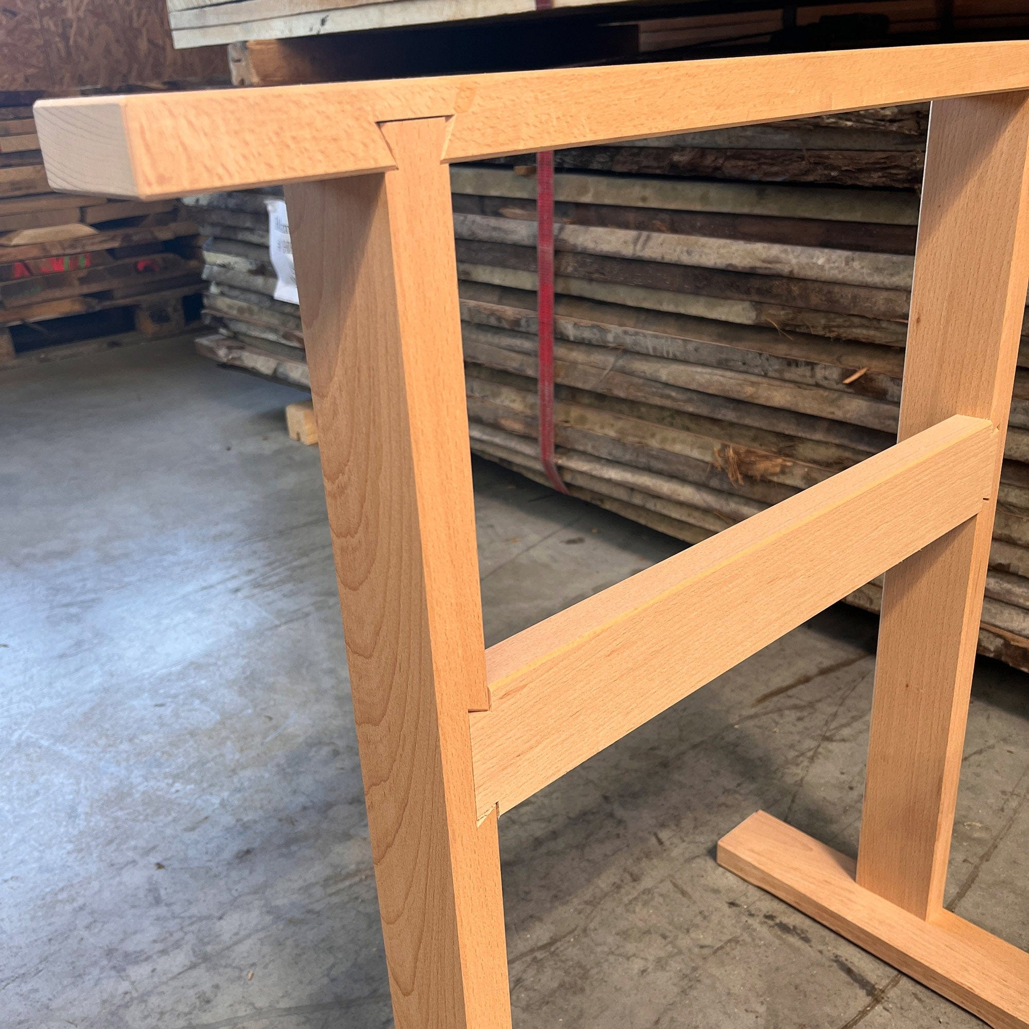 Tischgestell aus massivem Buchenholz, Höhe: 73 cm (als Paar, zerlegbar)