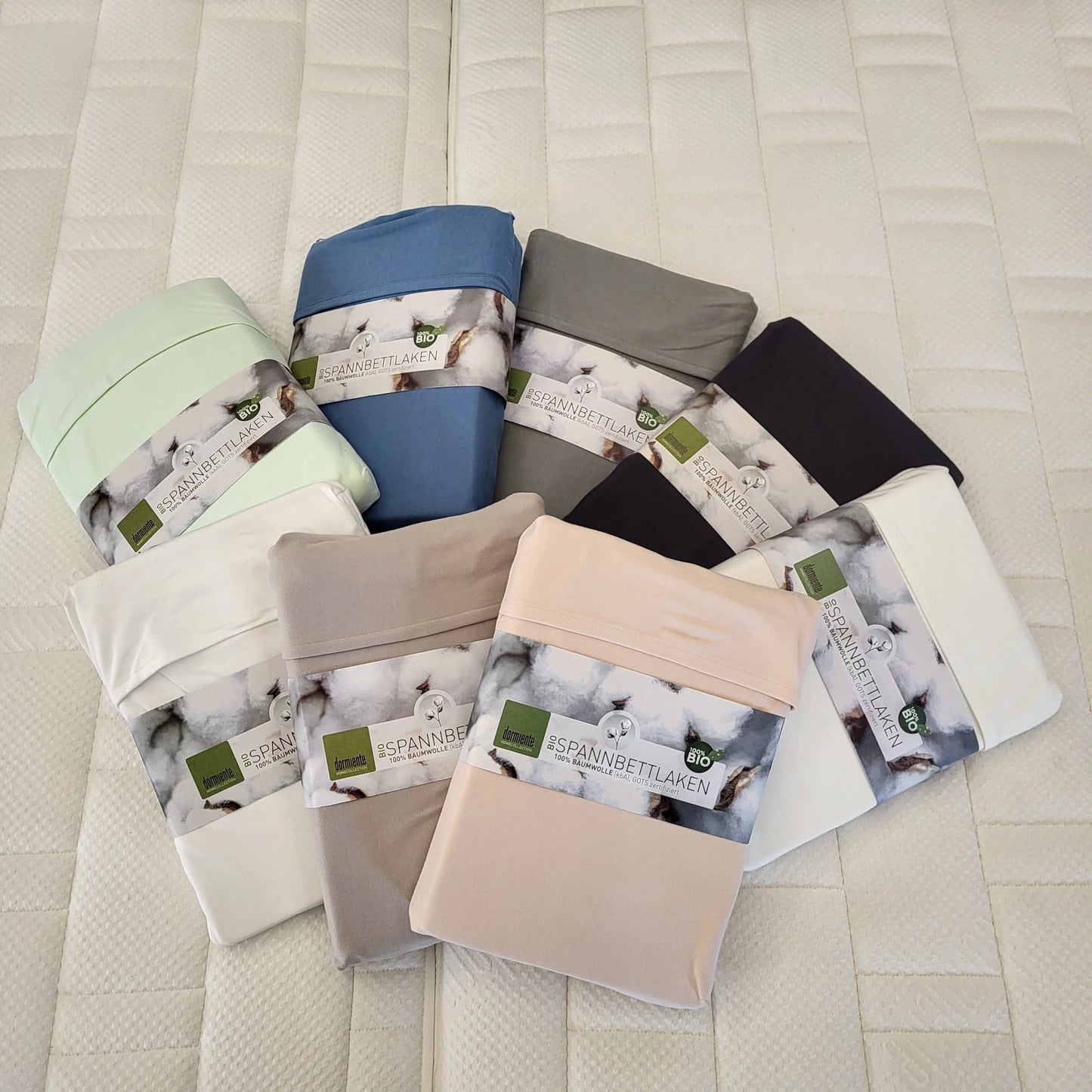 Bio Spannbettlaken Baumwolle in verschiedenen Farben und Größen