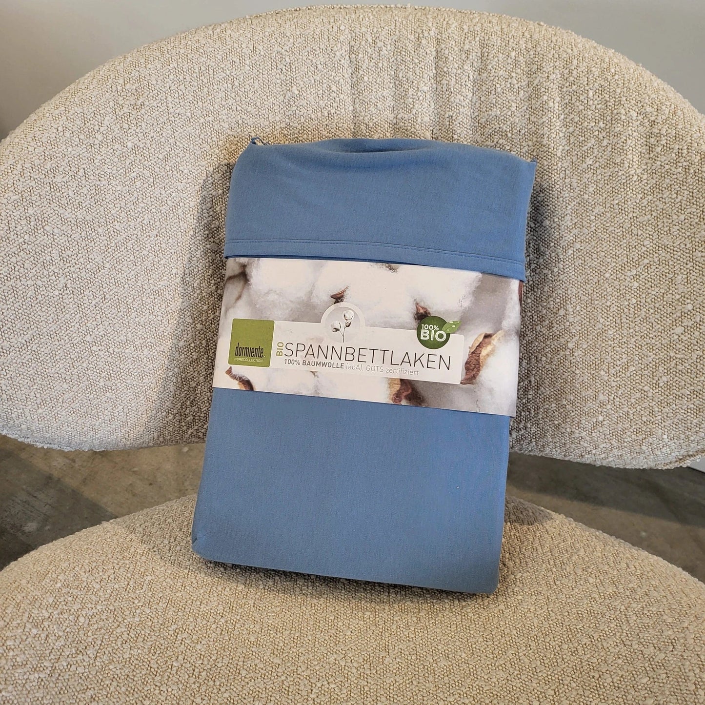 Bio Spannbettlaken Baumwolle in den Farben blau, taube, creme, weiß, rosa