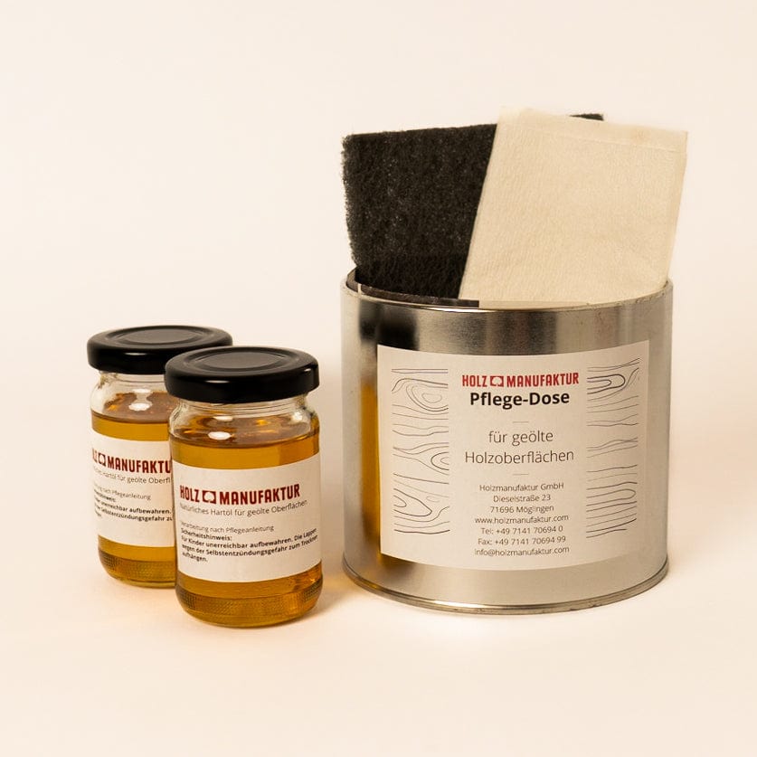 Holzmanufaktur Pflegeartikel Pflegemittel für geölte Massivholzmöbel und Möbel aus Holz