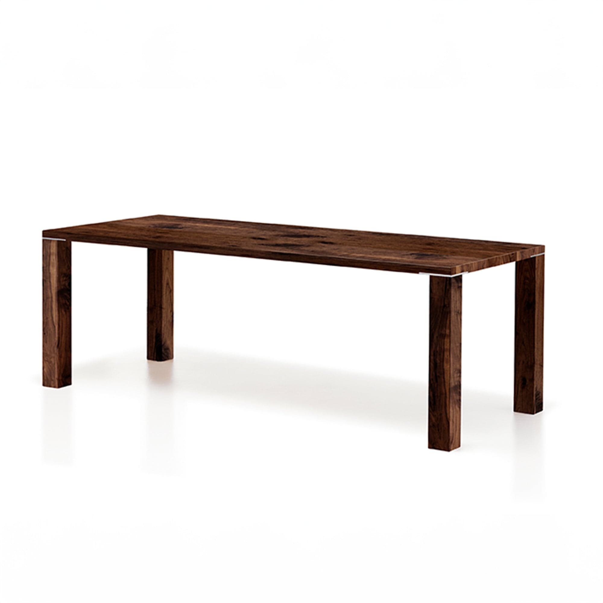 Tisch PLAIN aus massivem Wildnussholz 180x90 cm