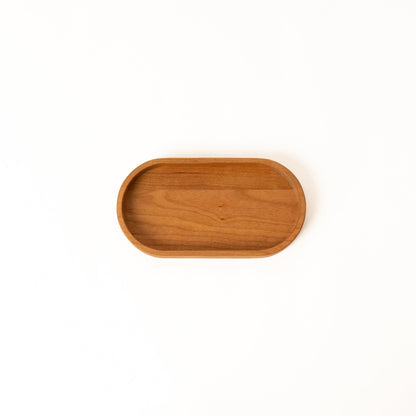 Holzmanufaktur Deko Tablett oval - Edle Geschenke aus Holz - Kirschbaum Massivholz