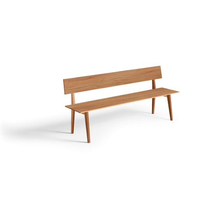 Leichte Sitzbank mit Lehne aus Massivholz in modernem Design in Kirschbaum massiv