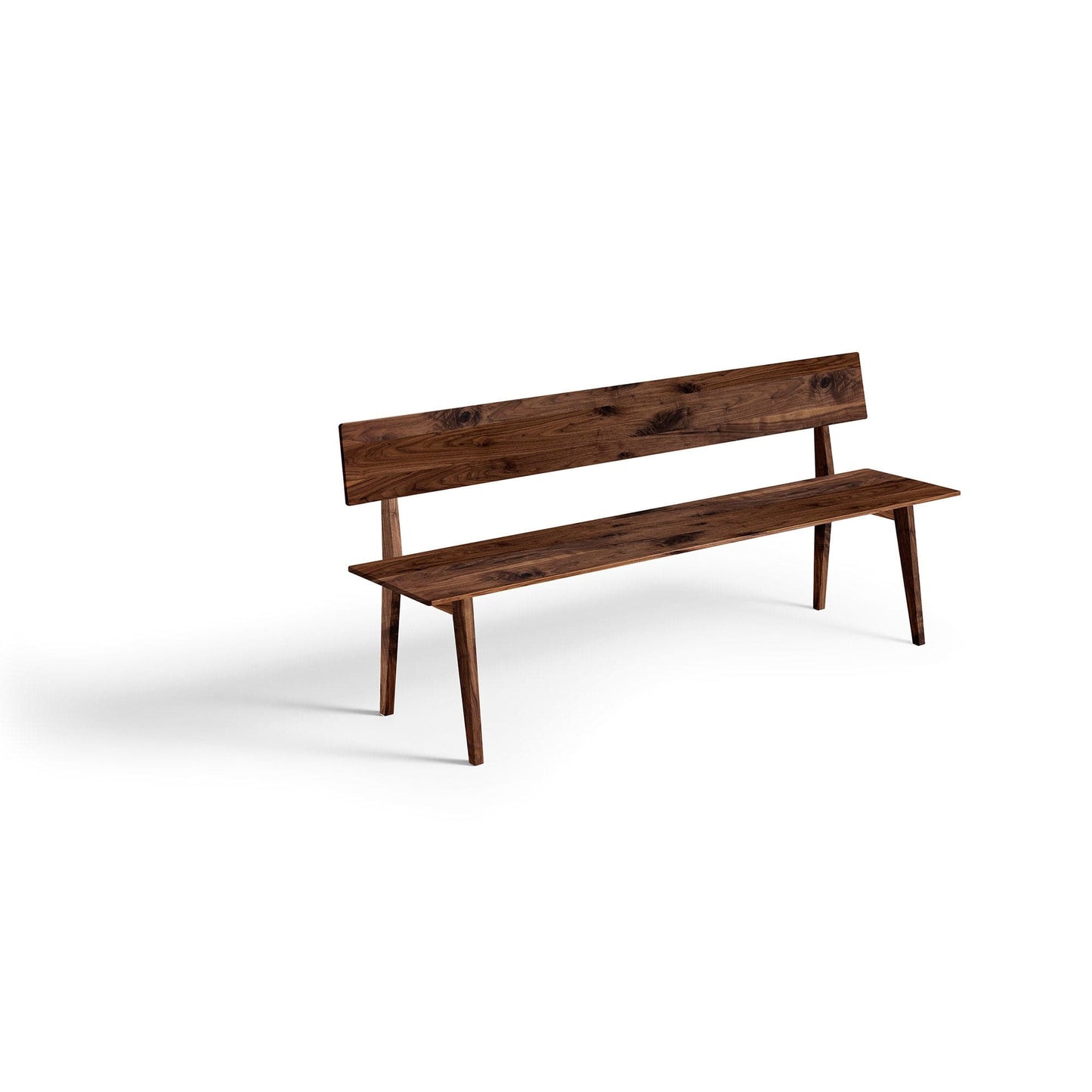 Leichte Bank aus Massivholz in modernem Design, ebenfalls aus unserer Manufaktur für hochwertige Möbel in höchster Qualität in Wildnuss