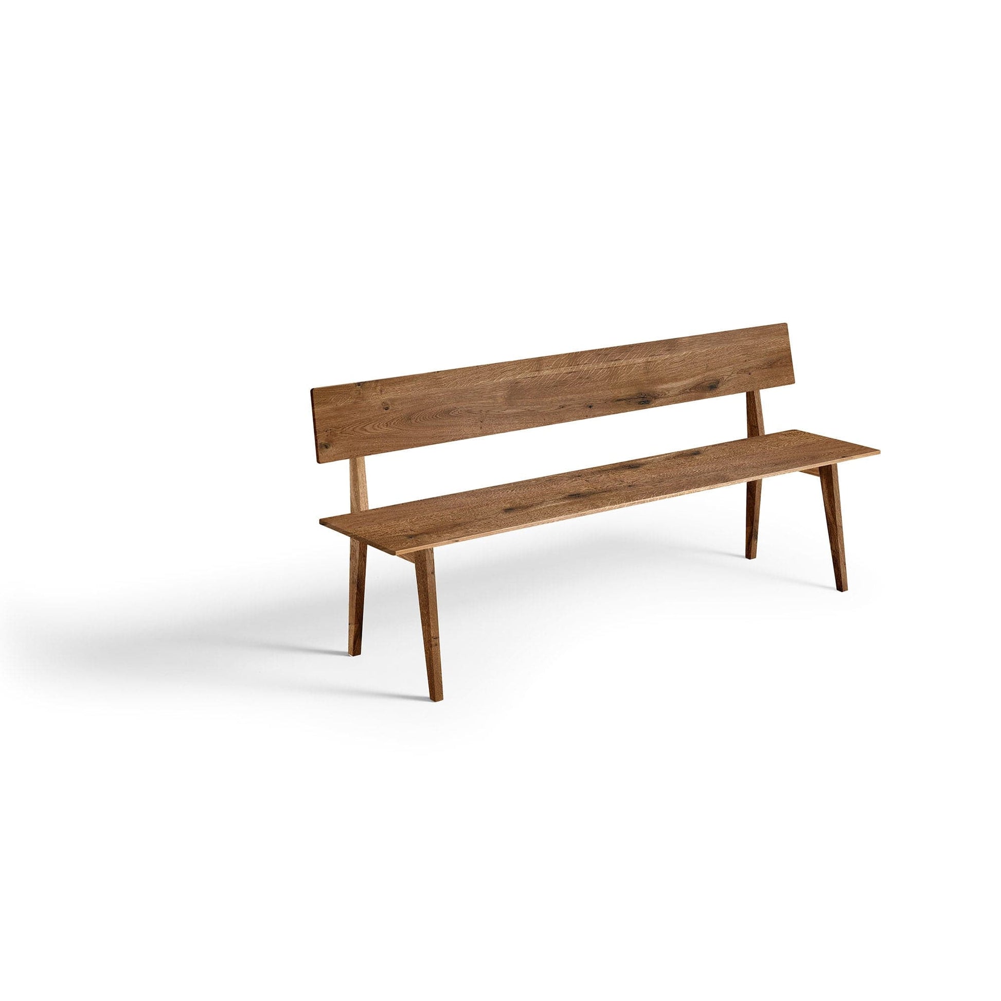 Leichte Bank aus Massivholz in modernem Design, ebenfalls aus unserer Manufaktur für hochwertige Möbel in höchster Qualität in Wildeiche massiv