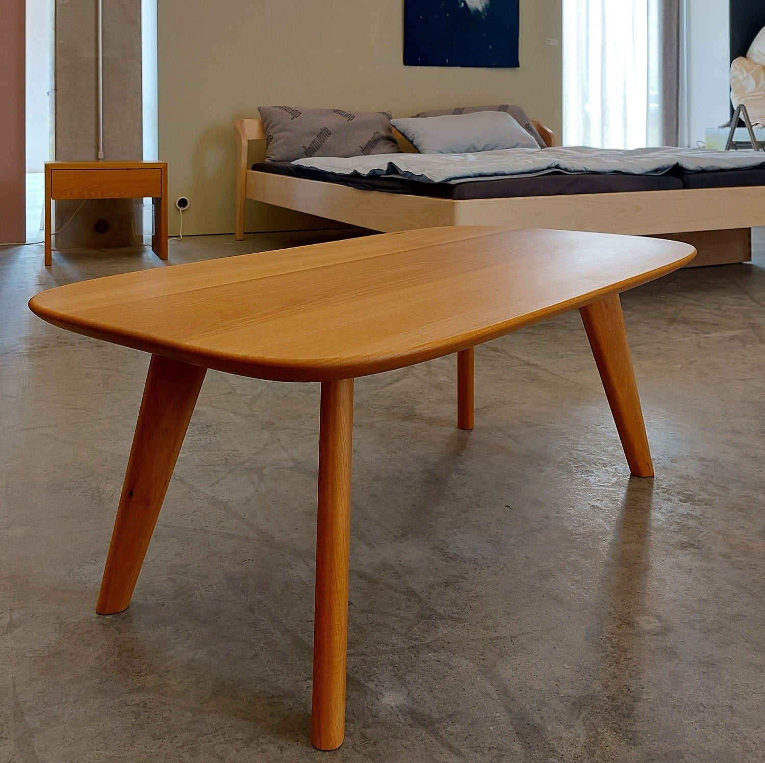 Holzmanufaktur Beistelltisch MARTA Couchtisch Kernbuche 100 x 55 cm