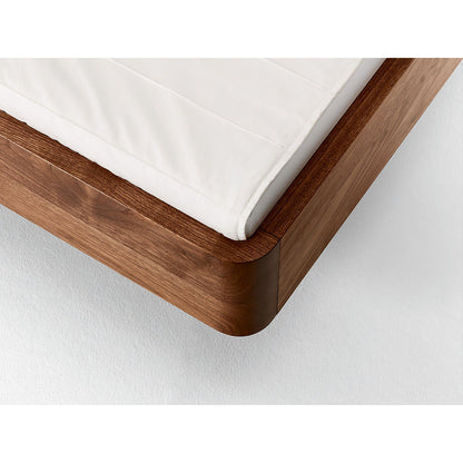 Holzmanufaktur Bett COM:CI mit Holzkufen und Rückenlehne, Eiche 120x200 cm