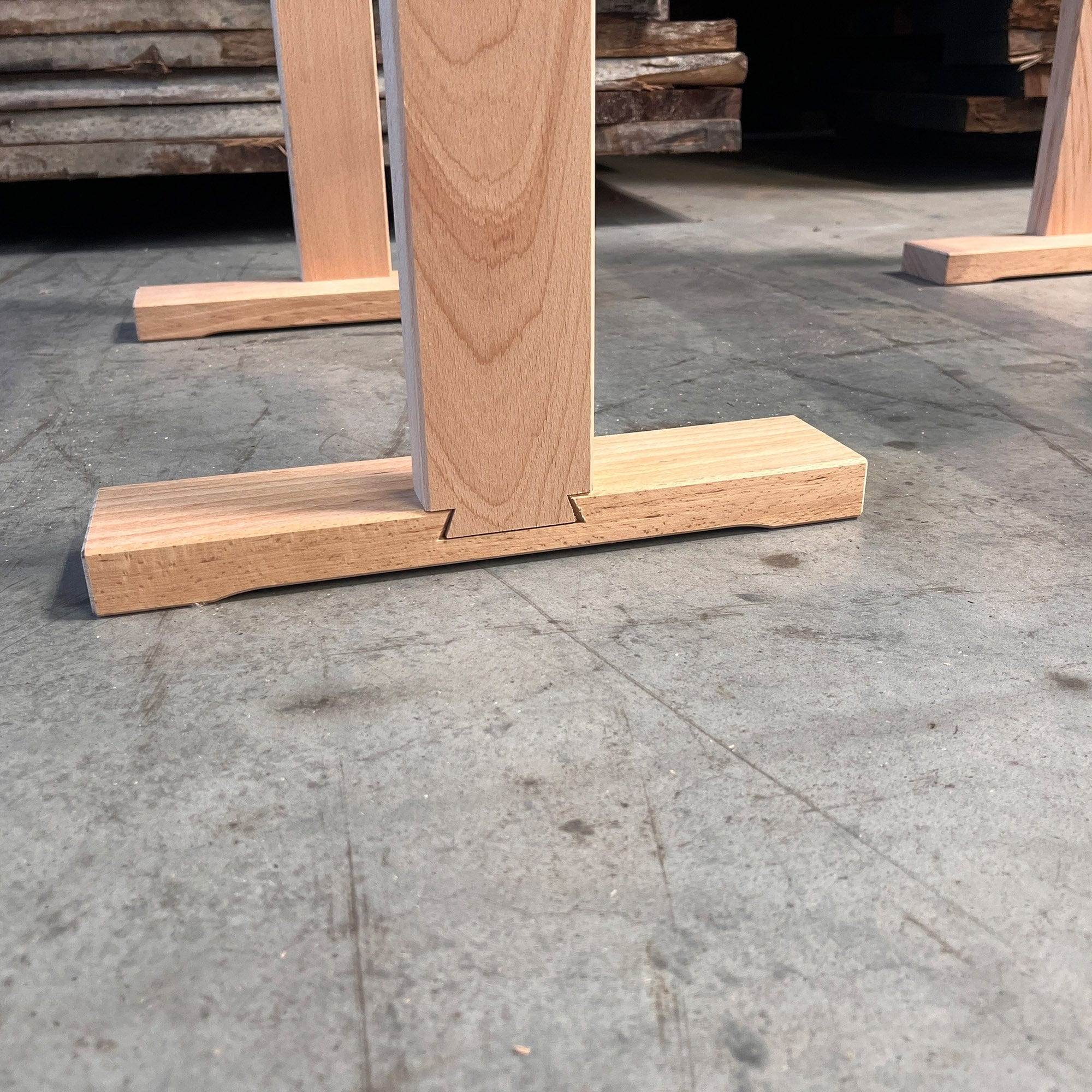 Holz-Tischgestelle aus massiver Buche, Höhe: 73 cm (als Paar, zerlegbar)