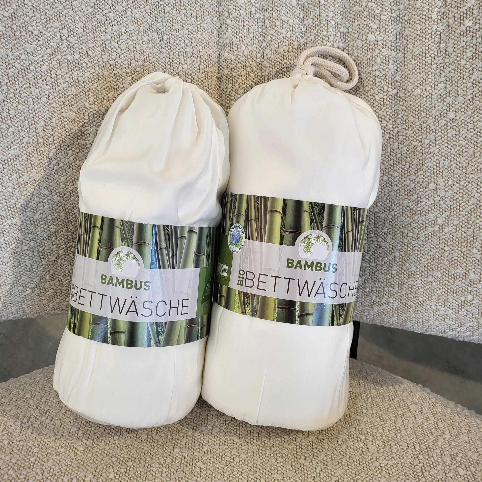 Bio Bettwäsche Set Bambus in den Farben weiß, natur, taupe, grau