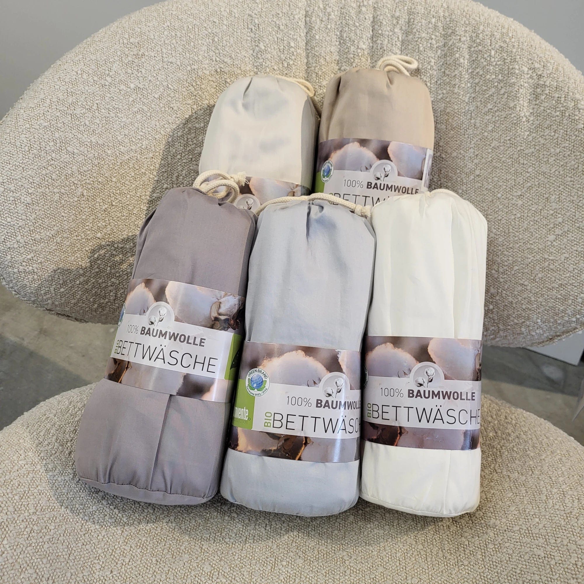 Bio Bettwäsche Set Baumwolle in verschieden Farben und Größen