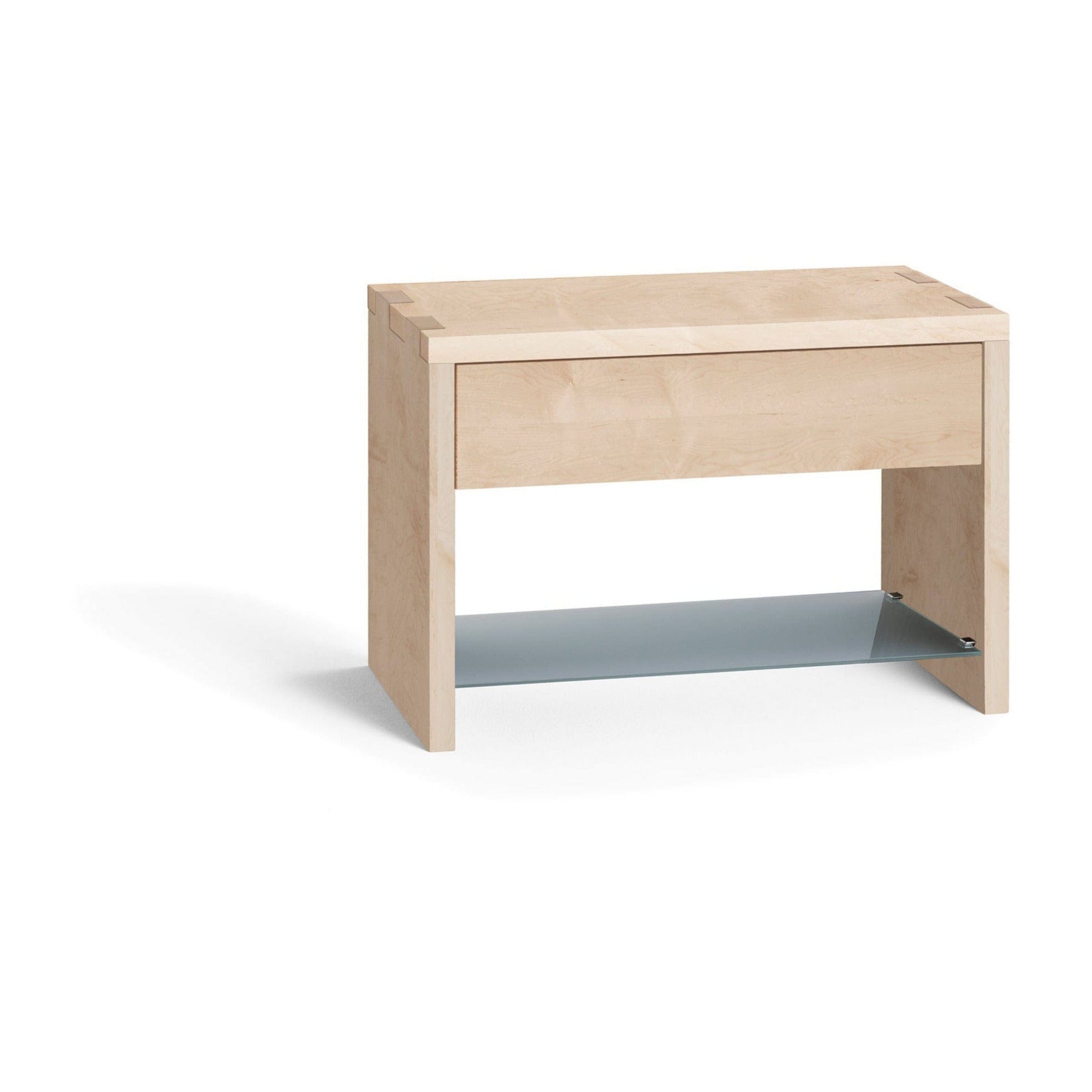 Holzmanufaktur NAP Nachttisch Schubkasten und Fachboden Ahorn / 49.2 x 34 x 35 / Glasboden