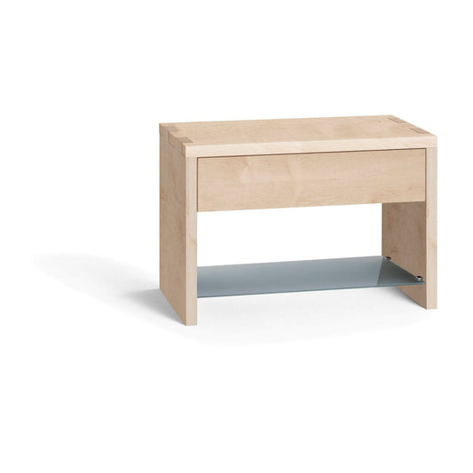 Holzmanufaktur NAP Nachttisch Schubkasten und Fachboden Ahorn / 49.2 x 34 x 35 / Glasboden