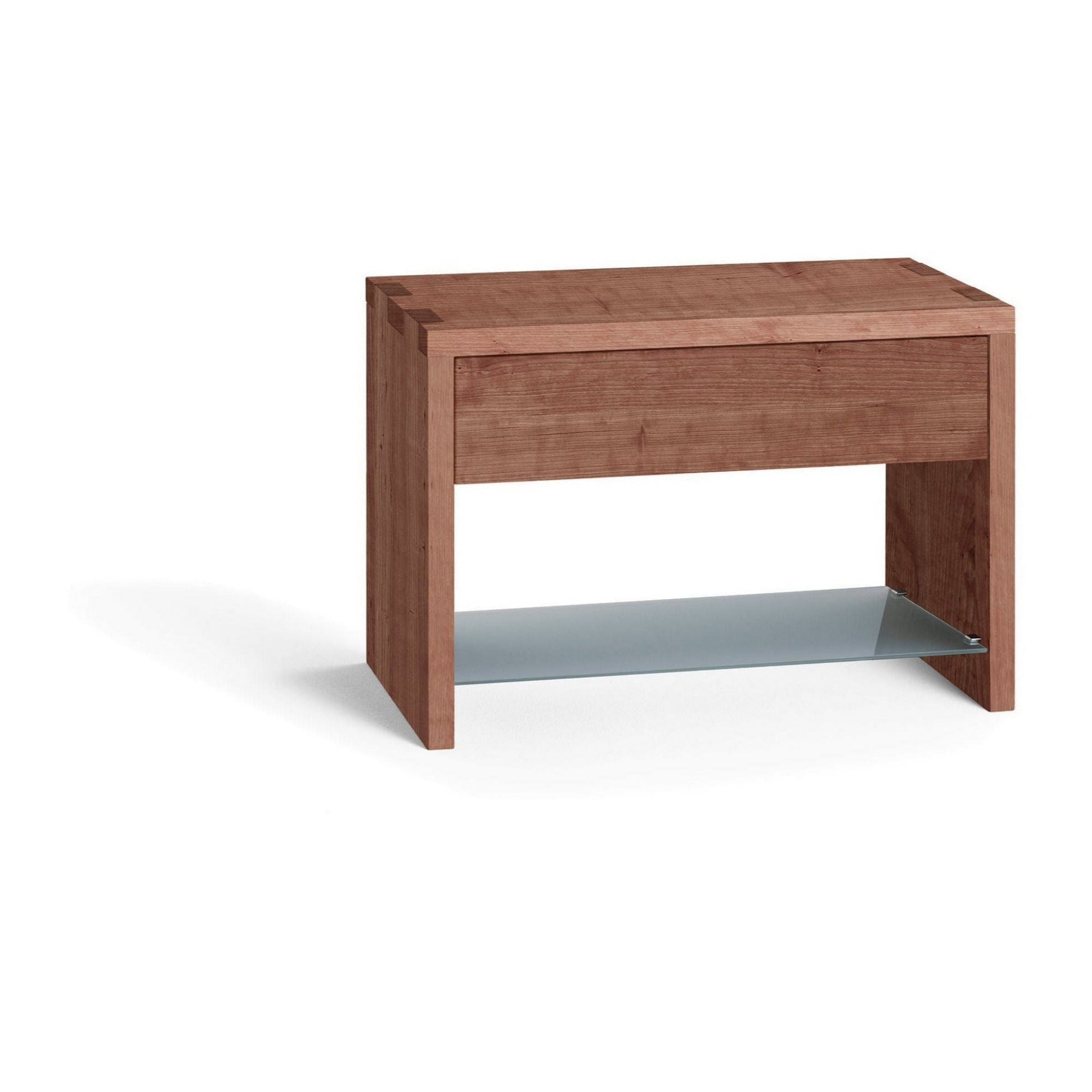 Holzmanufaktur NAP Nachttisch Schubkasten und Fachboden Kirschbaum / 49.2 x 34 x 35 / Glasboden