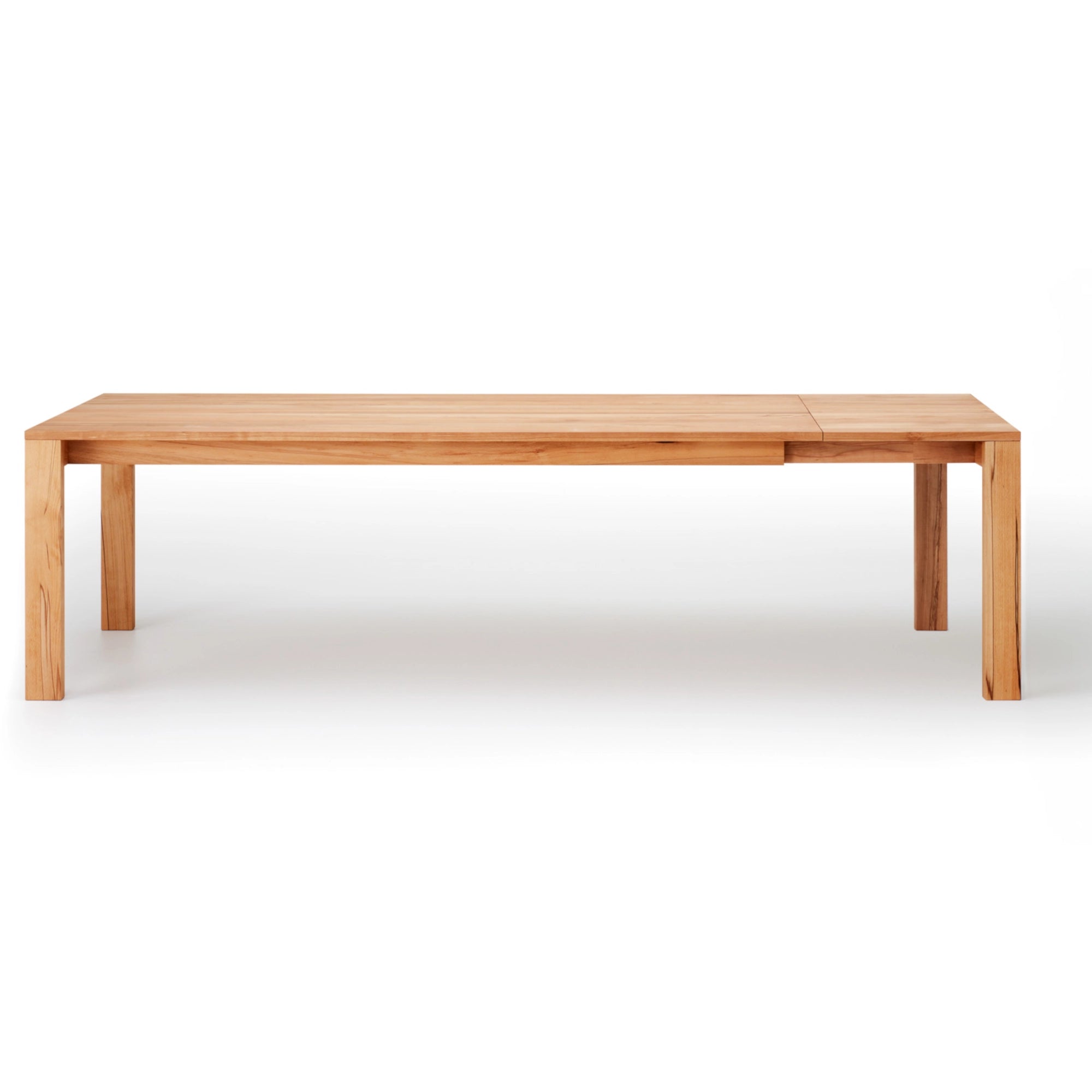 Ausziehbarer Esstisch, Kernbuche massiv mit 1 Einlegeplatte