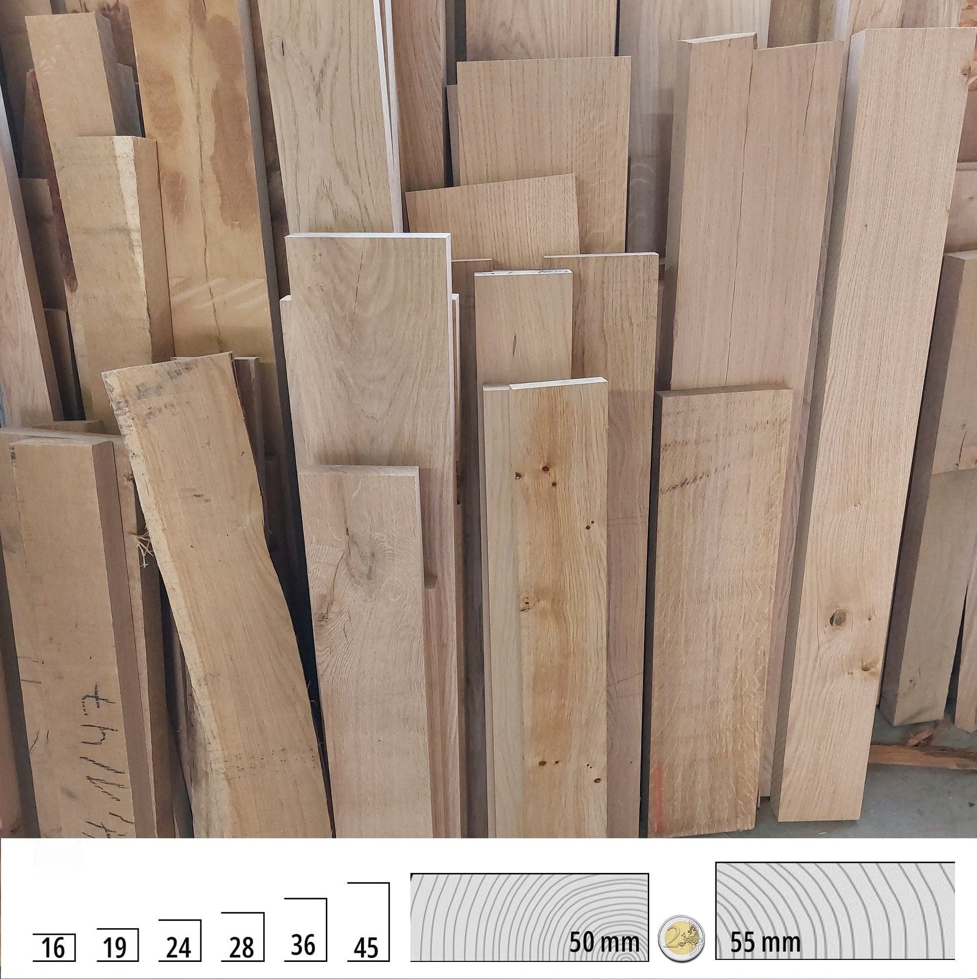 Holzmanufaktur Zuschnitt Wildeiche Zuschnitt Stärke: 16 mm
